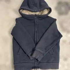 ネイビー フリース裏地 フード付きパーカー 110