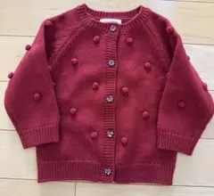 【1度のみ着用】SENSE OF WONDER 赤 カーディガン ポンポン付き