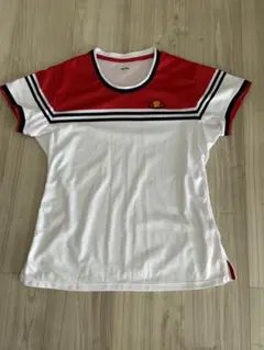 ellesse ストライプ Tシャツ Lサイズ 赤/白
