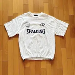 SPALDING ホワイト Tシャツ ドローコード　水通しのみ