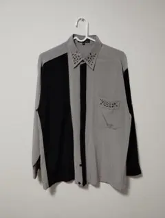 90s〜 レトロ長袖シャツ 左袖に刺繍有 年式考慮 46サイズ デザイナーズ系