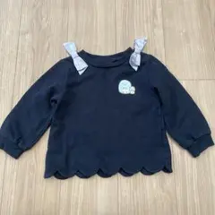 petit main すみっコぐらし　トカゲ　ネイビー トレーナー 100cm