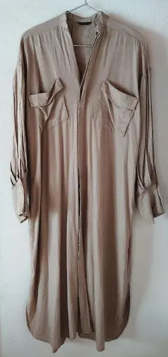 URBAN RESEARCH ROSSOリネンマキシシャツワンピース　ベージュ
