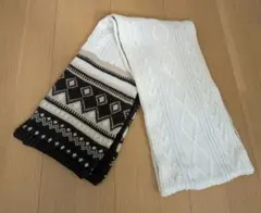 ニットマフラー ケーブル編み ノルディック柄のサムネイル