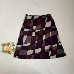 膝丈スカート(L)/総丈 高見え フレア