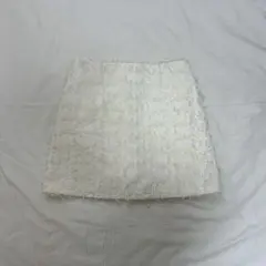 nugu ホワイト フリンジ ミニスカート