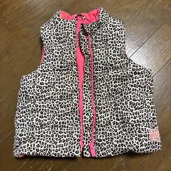 GAP ベビー キッズ 中綿ベスト ヒョウ柄 ピンク　90㎝