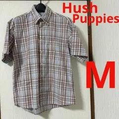 【美品】Hush Puppies ブルーメイト メンズ　半袖チェック柄シャツ　Mのサムネイル
