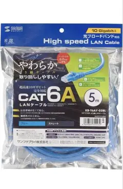 サンワサプライ　LANケーブル（CAT6A）