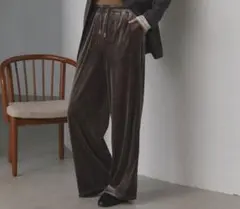 ad this ベロア イージーロングパンツ