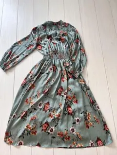 ZARA BASIC フラワープリント ロングワンピース Lサイズ　試着のみ