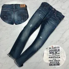 【美品】RRL デニム ダメージ RUNCH FIT 刺繍 USA製 90s