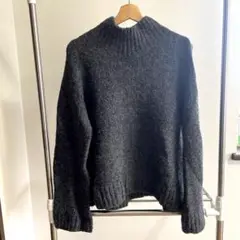 H&M エイチアンドエム ハイネックセーター ダークグレー M