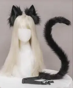 猫耳・しっぽセット グレー コスプレ