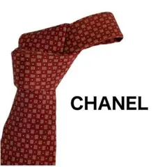 CHANEL ネクタイ レッド ココマーク 総柄