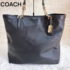 美品 COACH 革 レザー A4収納 PC収納 大容量 トート ビジネス 黒