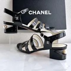 CHANEL シャネル　ココマーク　パール　サンダル　フラット　ミュール　美品のサムネイル