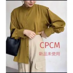 【新品未使用】【フリー】CPCM カフスベルトエンボスブラウス  マスタード