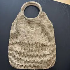 ナチュラル編み込みかごバッグ