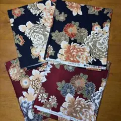 和柄生地 Kimono Collection 花柄2色4点セット　おまとめ