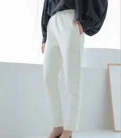 ホワイト サイドボタン スラックス Lサイズ