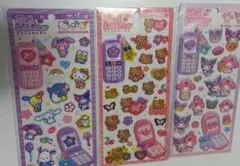 【正規品】平成はっぴーフォンステッカー　サンリオ　日焼けキティ他