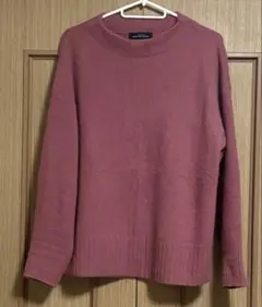 ワイド ボトルネック ニット 、ローズカラー