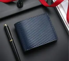 ✨二つ折り財布 /メンズ/薄型/ブルー✨