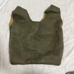 オリーブグリーン スエード ハンドバッグ
