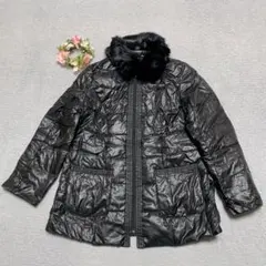 epolene ライナーコート ファー付き ジャケット レディース 黒 L 