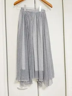 美品　699円　ギンガムチェック　ロングスカート　フレアスカート