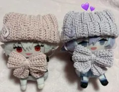 【キラパープル×リボン】 にじぱぺっと ネコ耳 ニット帽 ぬい服 ぬい帽子