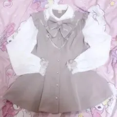 Secret Honey レース袖ラッフルセットアップ ピンク