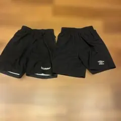 hummel & umbro 黒 ハーフパンツ 2点セット