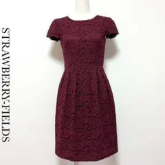 送料無料 美品 ストロベリーフィールズ 総レース ワンピース パーティー ドレス