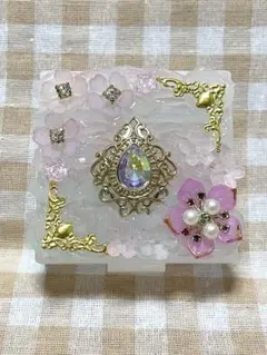 ハンドメイド マルチケース 小物入れ ホイップデコ 大人デコ ピンク系