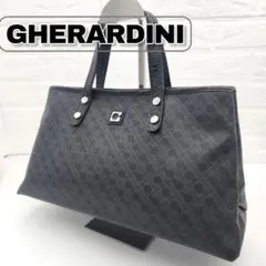 【極美品⭐】ゲラルディーニ ハンドバッグ Gモノグラム クロコ型押し レザー 黒のサムネイル