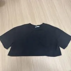 ZARA ブラック クロップド Tシャツ Lサイズ