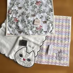 猫柄ハンカチ３枚　ANNA SUI他