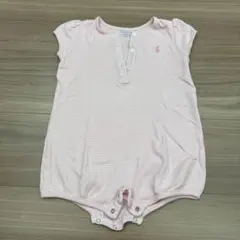 Ralph Lauren ピンク ストライプロンパース