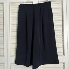 ガウチョパンツ 紺ウエストゴム