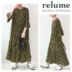 relume美品《追加》マジョリカプリーツフラワーワンピース大人カジュアル