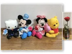 【お値下げ】ミッキーミニープーさんダニエルぬいぐるみ【プリザーブドフラワー付き】