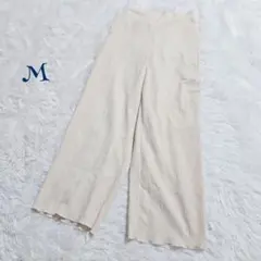 ヴィンテージ】裏地付き 楊柳風 ウエスト後ろゴム リラックス イージーパンツ M