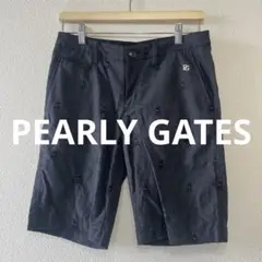 【美品】PEARLYGATES ハーフパンツ　サイズ1 グレー　ロゴ刺繍