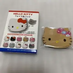 サンリオ　HELLO KITTY　フェイス缶バッジ　日焼けキティ　ハローキティ