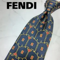 FENDI　フェンディ　美品　ネクタイ　シルク 新古品 ロゴのサムネイル