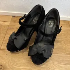 LEST ROSE ブラックリボンハイヒール
