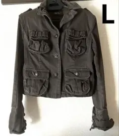 ミリタリージャケット　カーキ 色　レディース　Lサイズ　匿名配送