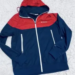 Columbia フード付きジャケット ネイビー/レッド　XL